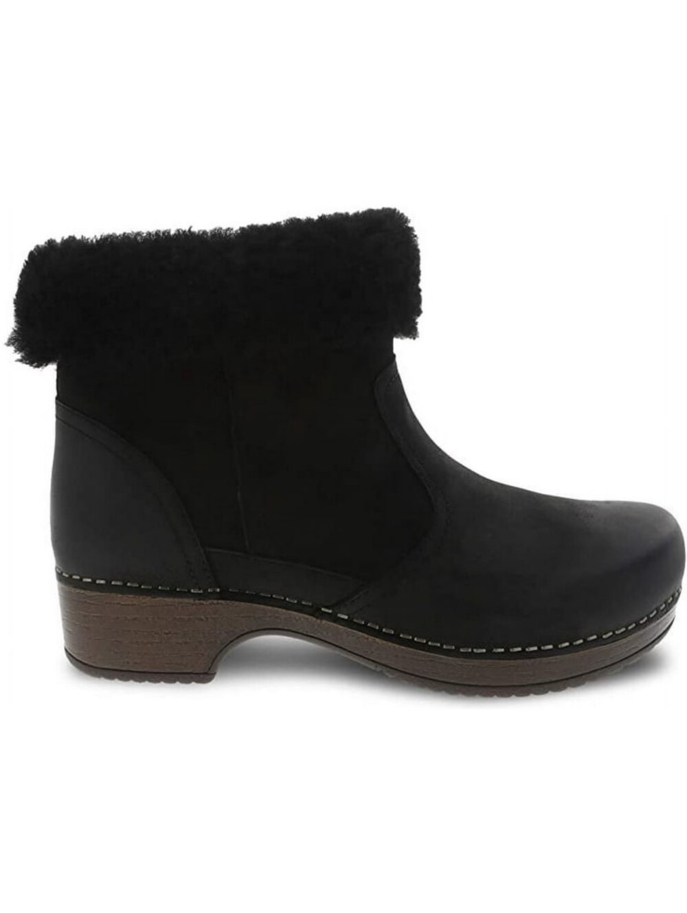 Dansko Bettie Bootie Shearling Nubuck Black Size 39 Boots - Picture 2 of 11